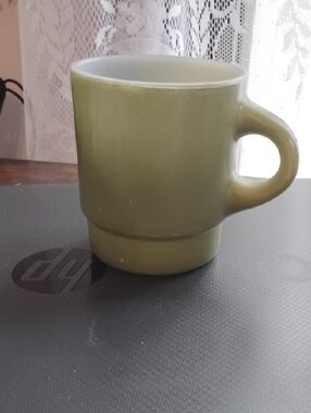 Anchor Hocking Fireking Olive Green Ceramic Coffee Mug